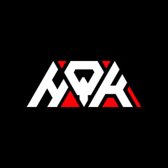 HQK triangle letter logo design with triangle shape. HQK triangle logo design monogram. HQK triangle vector logo template with red color. HQK triangular logo Simple, Elegant, and Luxurious Logo...