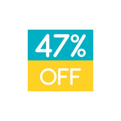 Up To 47% Off Special Offer sale sticker on white. Vector