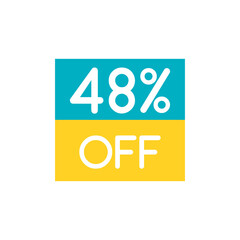 Up To 48% Off Special Offer sale sticker on white. Vector - 500740549