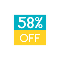 Up To 58% Off Special Offer sale sticker on white. Vector - 500740911