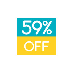 Up To 59% Off Special Offer sale sticker on white. Vector - 500740929