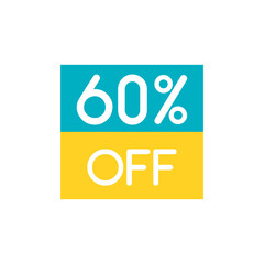 Up To 60% Off Special Offer sale sticker on white. Vector - 500740963
