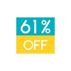 Up To 61% Off Special Offer sale sticker on white. Vector - 500740983