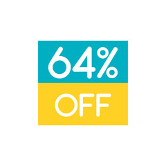 Up To 64% Off Special Offer sale sticker on white. Vector - 500741145