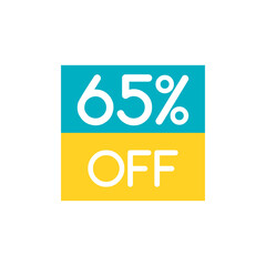 Up To 65% Off Special Offer sale sticker on white. Vector - 500741198