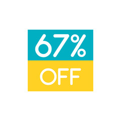 Up To 67% Off Special Offer sale sticker on white. Vector