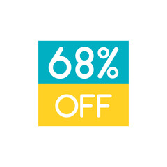 Up To 68% Off Special Offer sale sticker on white. Vector