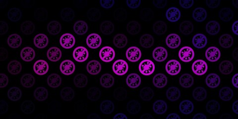 Dark Pink, Green vector texture with disease symbols.