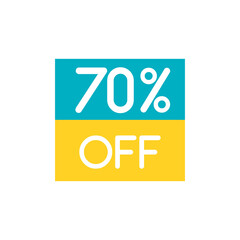 Up To 70% Off Special Offer sale sticker on white. Vector