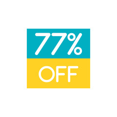 Up To 77% Off Special Offer sale sticker on white. Vector