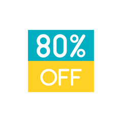 Up To 80% Off Special Offer sale sticker on white. Vector - 500741702