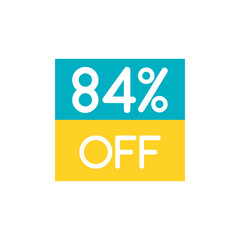 Up To 84% Off Special Offer sale sticker on white. Vector