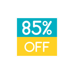 Up To 85% Off Special Offer sale sticker on white. Vector