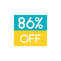 Up To 86% Off Special Offer sale sticker on white. Vector