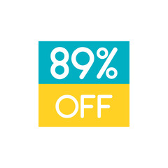Up To 89% Off Special Offer sale sticker on white. Vector