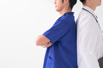 医療イメージ　男性　ポートレート　顔なし