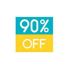 Up To 90% Off Special Offer sale sticker on white. Vector
