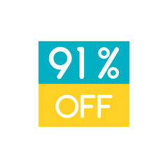 Up To 91% Off Special Offer sale sticker on white. Vector