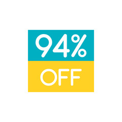 Up To 94% Off Special Offer sale sticker on white. Vector