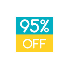 Up To 95% Off Special Offer sale sticker on white. Vector