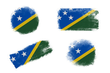 Sublimation backgrounds set on white background. Abstract shapes in colors of national flag. Solomon Islands