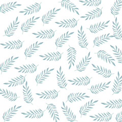 seamless pattern with branches of leaves
