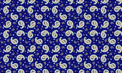 blue seamless peysley pattern