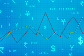 2d rendering Global Currencies with business graph
