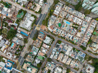 Fototapeta na wymiar Top down view of Hong Kong residential district