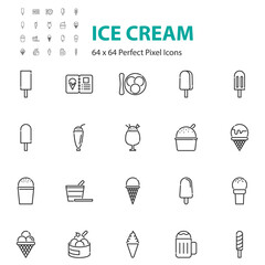 set of ice cream icons, summer