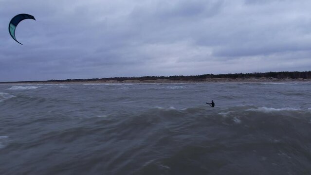 Kaliningrad Baltic Sea Winter Kitesurfing Waveriding