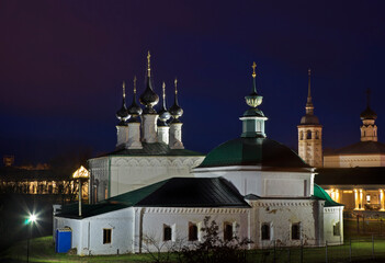 Fototapeta na wymiar Church of Paraskeva Pyatnitsa and Palm Sunday (Entry-Jerusalem) church in Suzdal. Vladimir oblast. Russia