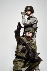 Fototapeta premium soldiers on battlefield