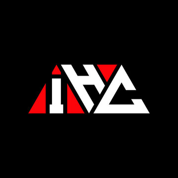 IHC triangle letter logo design with triangle shape. IHC triangle logo design monogram. IHC triangle vector logo template with red color. IHC triangular logo Simple, Elegant, and Luxurious Logo...