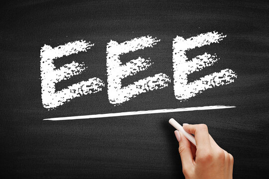 EEE Eastern Equine Encephalitis - rare disease that is caused by a virus spread by infected mosquitoes, acronym text on blackboard