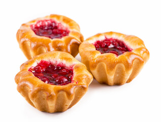 sweet buns are delicious on a white background