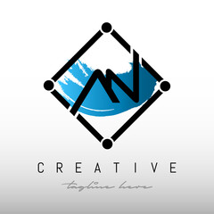 Initial AN Square Framed Letter Logo Design. Creative Letter AN Logo Design.