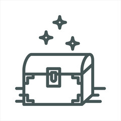 Treasure Box simple line icon