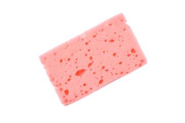 Close up view of dish sponge for washing dishes isolated on a white background