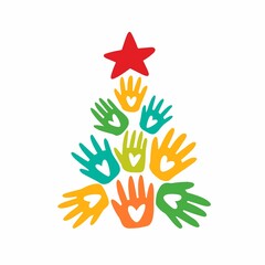 Illustration of a Christmas tree with a heart