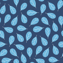 Hand-drawn seamless pattern with leaves. Colorful floral illustration for paper and gift wrap. Fabric print modern design. Creative stylish background.