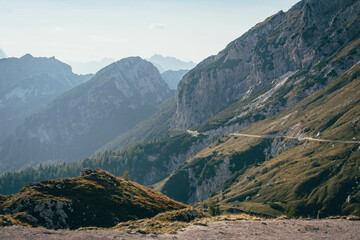 View of the mountains in the summer