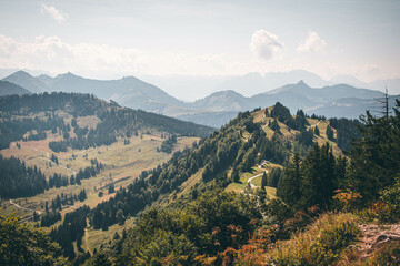 View of the mountains in the summer