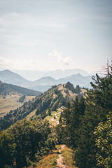 View of the mountains in the summer