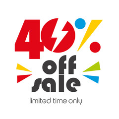 Sale 40 % off big sale and super sale discount voucher coupon colorful color white background