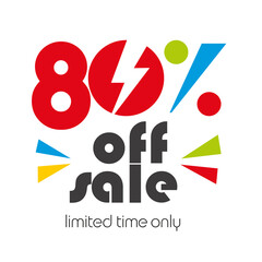 Sale 80 % off big sale and super sale discount voucher coupon colorful color white background