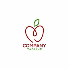 line art apple logo design
