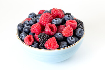 Bowl of fresh berries, summer food, healthy breakfast option