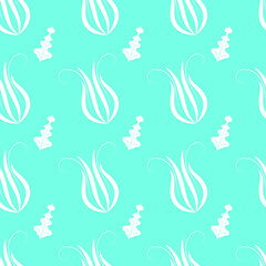 Seamless Pattern Abstract Elements Different Plant Botanic Vector Design Style Background Illustration Texture For Prints Textiles, Clothing, Gift Wrap, Wallpaper, Pastel