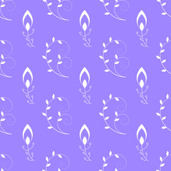 Seamless Pattern Abstract Elements Different Plant Botanic Vector Design Style Background Illustration Texture For Prints Textiles, Clothing, Gift Wrap, Wallpaper, Pastel